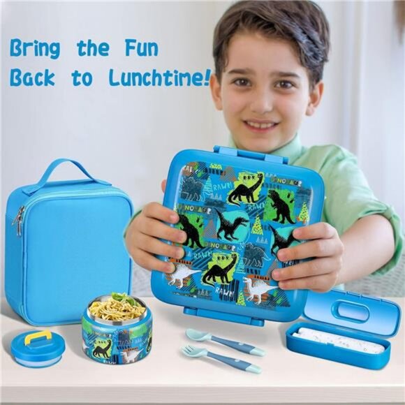 Bento Lunch Box for Kids With 8oz Soup thermo, Leak-proof Lunch Containers - Picture 7 of 8